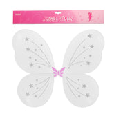 🌈 Angel Wings for Kids – 6 Dreamy Colors!(48*38CM) featuring lightweight white design with sparkly stars and pink accents.